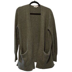 Madewell Solid Olive Green Long Sleeve Open Front Cardigan Small